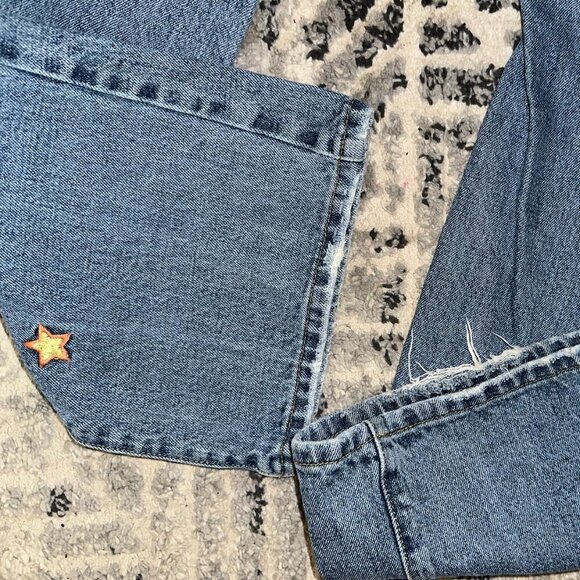 Vintage Angels Embroidered Jeans With Patches Rainbow Pockets Size 7 Women - Picture 16 of 16